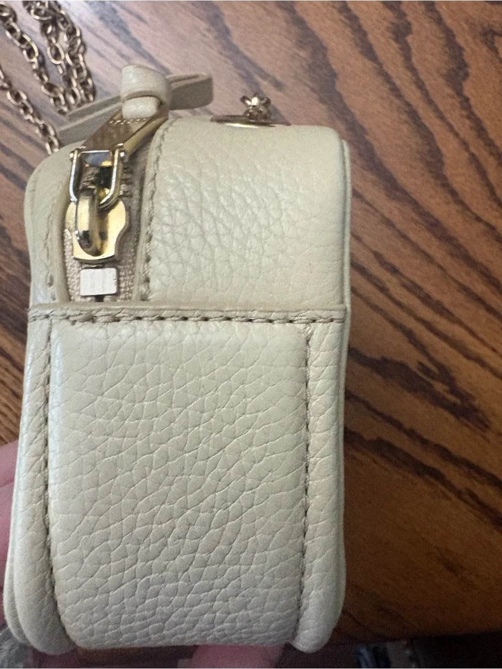 Marc Jacobs Glam Shot 17 Leather Crossbody Bag with Gold Chain